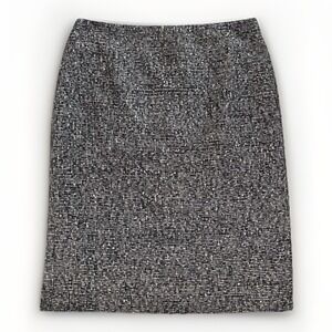 Feraud A Line Pencil Skirt Womens 10 Black White Viscose Tweed Lined Back Zip